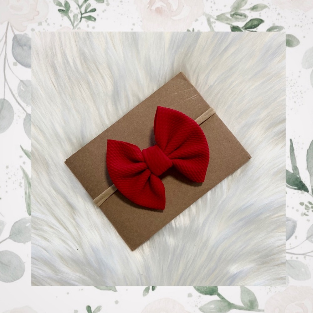 👑Cherry Red Clip In or Bow on Nylon!